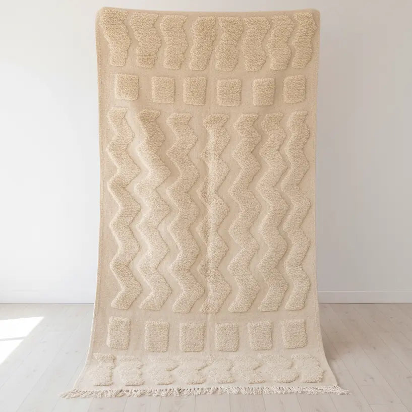 White Moroccan Rug – Handwoven Artisan Wool Piece