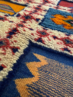 Traditional Amazigh symbols woven into a handmade Moroccan wool runner