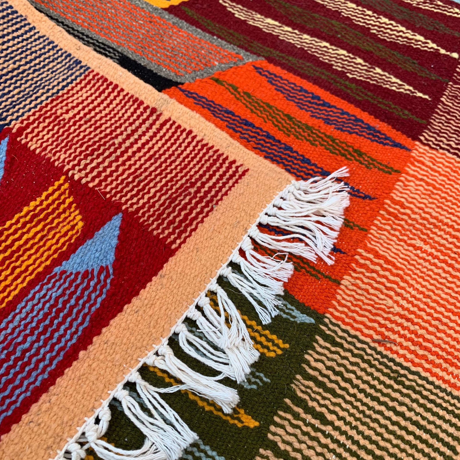 Close-up of a Small Wool Rug 