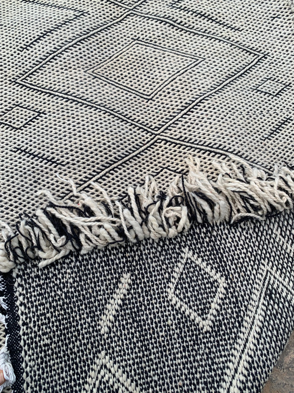  Black & White Moroccan Runner Rug