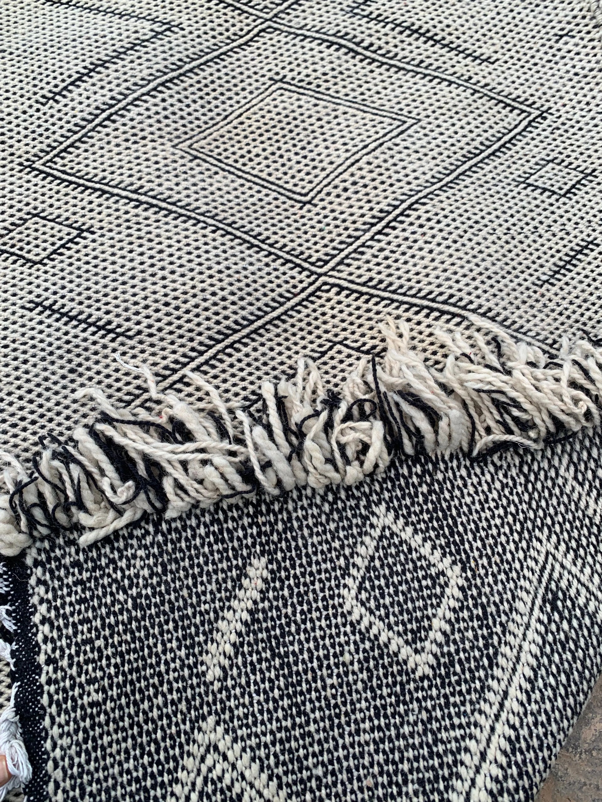  Black & White Moroccan Runner Rug