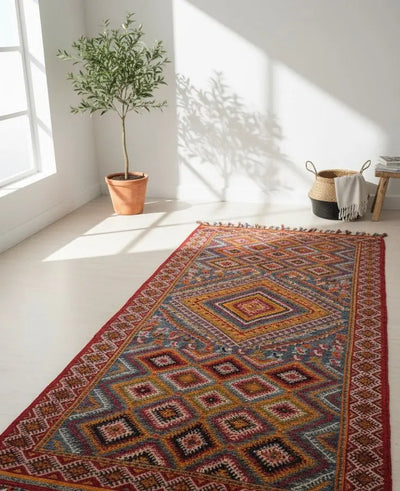 Berber Rug - Handwoven Moroccan Wool - 55 x 124 in