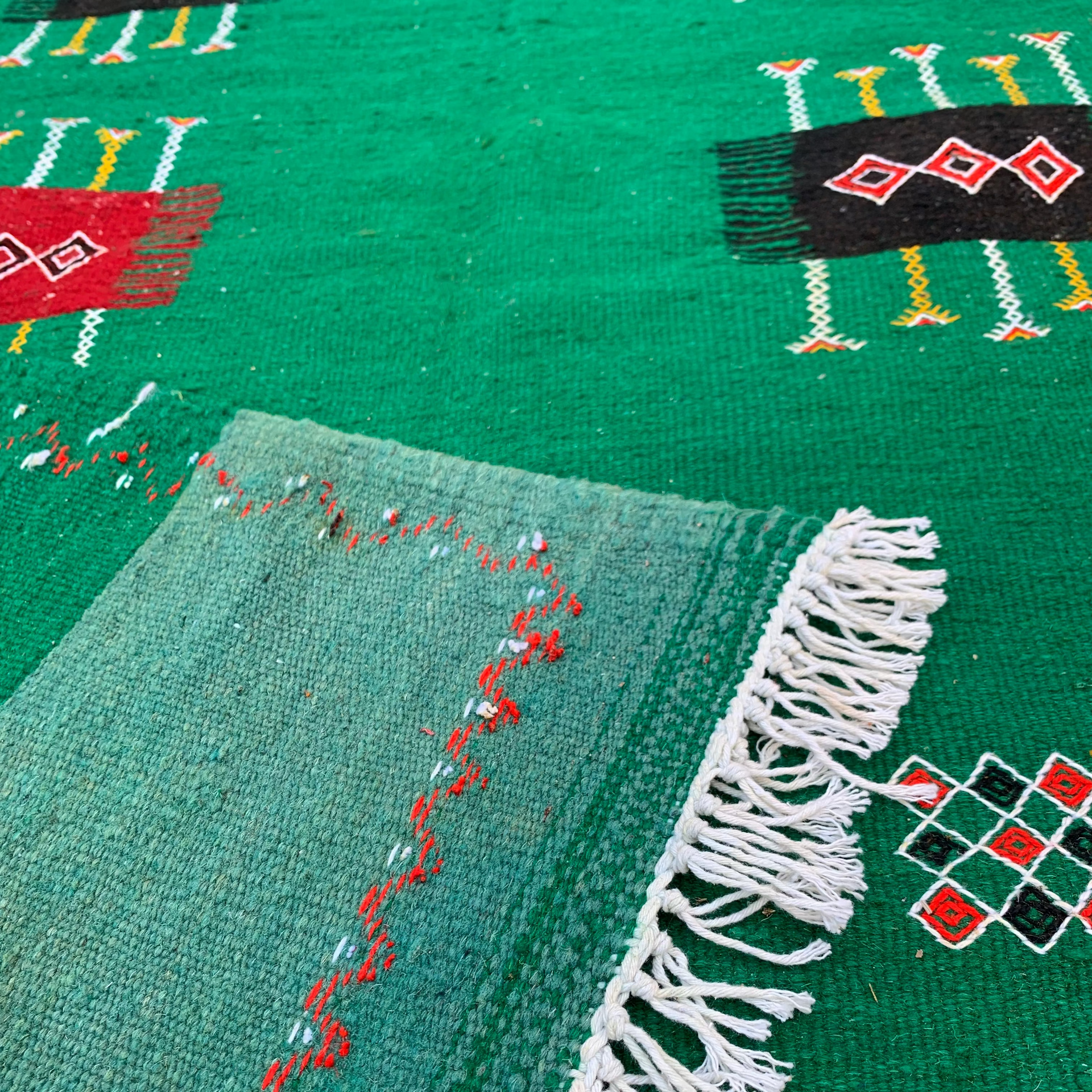 Green Kilim Rug 