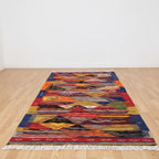 Multicolor Kilim Moroccan Rug – Handwoven Reversible “Picasso” Design