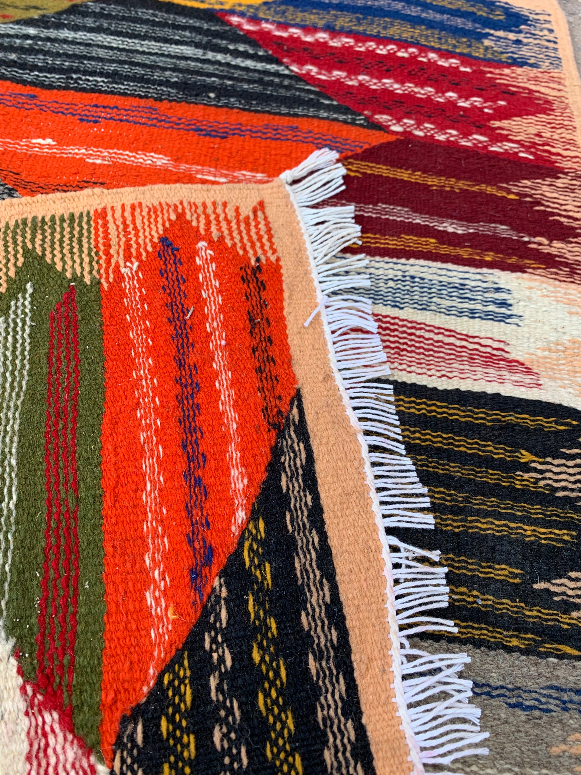 Close-up of Small Kilim Rug 