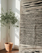 Black & White Moroccan Runner – Handwoven Artisan Wool Piece