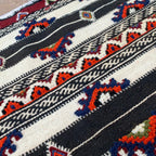 Small Black and White Moroccan Rug 