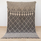 Gray Moroccan Rug – Handwoven Knotted Wool from Taznakht