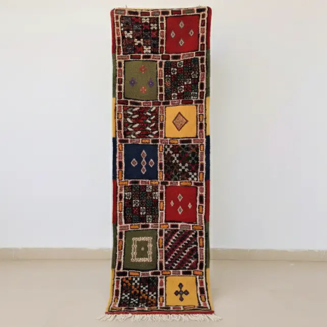 Moroccan Runner Rug – Handwoven Multicolor Wool from Taznakht