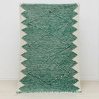 White & Green Reversible Rug – 100 × 150 cm (39” × 59”) TazRugs