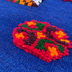  close up of a Moroccan rug – navy blue handwoven runner 