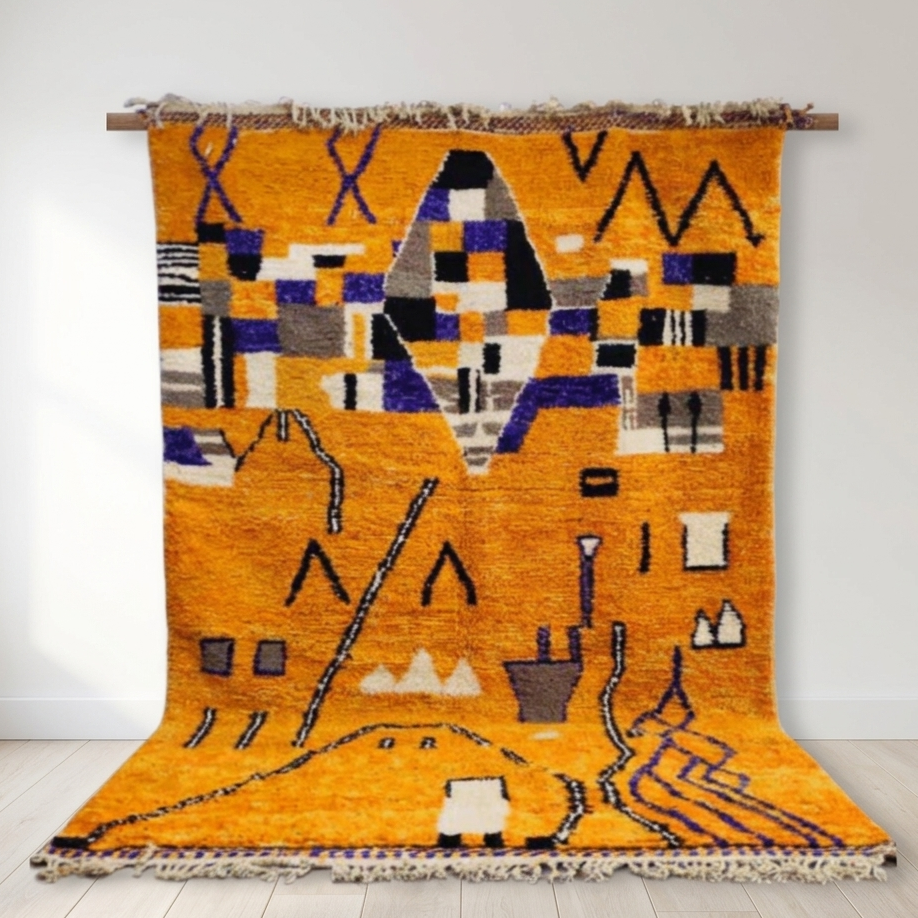 Orange Beni Ouarain rug