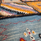 
Patchwork Moroccan rug 122x208cm handwoven natural wool plant-dyed Berber rug