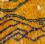 Orange Beni Ouarain Moroccan Rug - Hand-Knotted Wool - Color Accents - 110 x 63 in