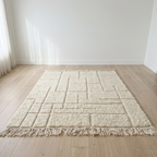 White Beni Ouarain wool rug, 