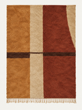 Amber Fields custom Beni Mrirt rug in warm ivory, amber, terracotta and deep brown, hand-knotted in Morocco