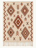 Clay Constellation custom Azilal rug in natural ivory, terracotta and deep brown, hand-knotted in Morocco