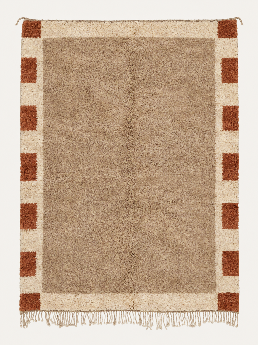 Clay Margin custom Beni Mrirt rug hand-knotted in Morocco from premium Moroccan wool
