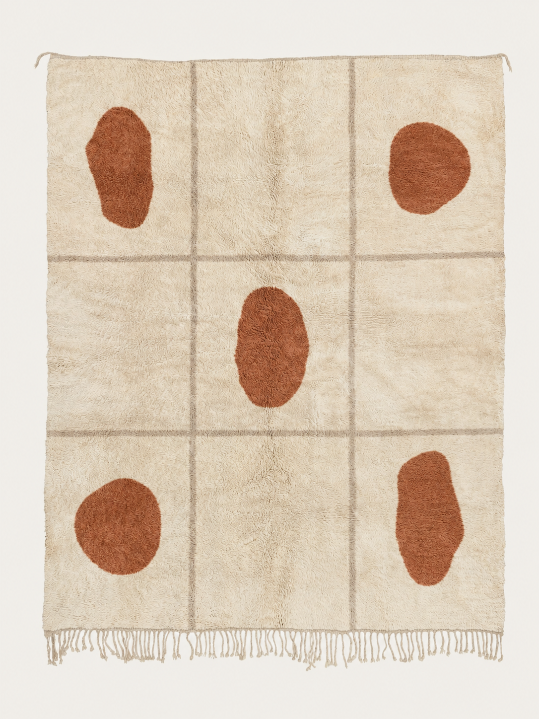 Clay Rhythm custom Beni Mrirt rug hand-knotted in Morocco from premium Moroccan wool