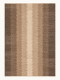 Dune Columns custom Moroccan kilim rug with vertical woven bands in brown, taupe and natural ivory