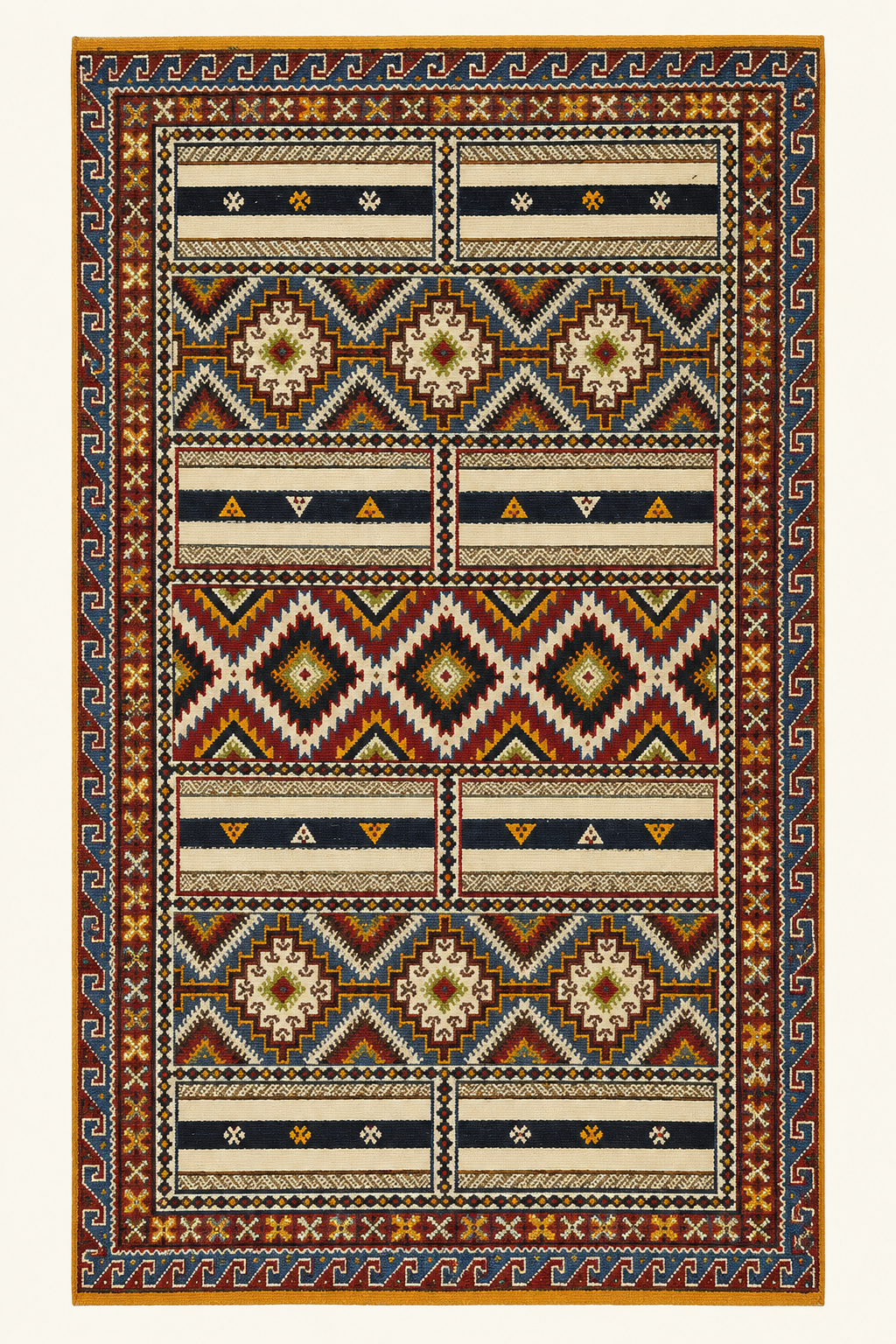 Layered Legacy custom Taznakht rug in Glaoui weave, handwoven in Morocco from premium Moroccan wool