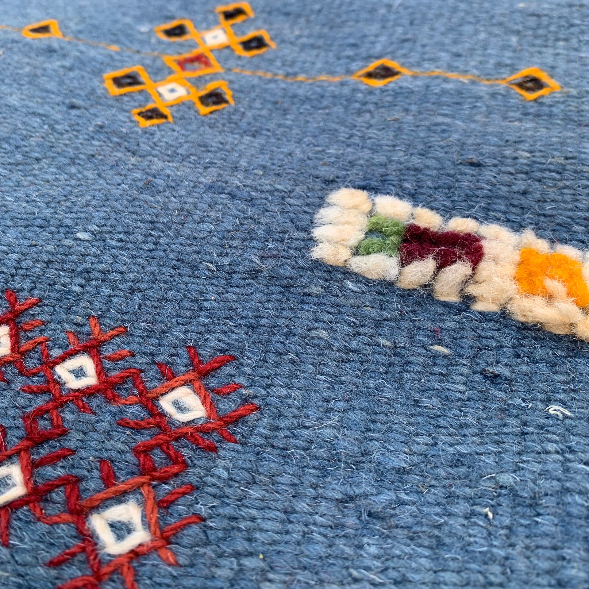 light blue runner Moroccan rug