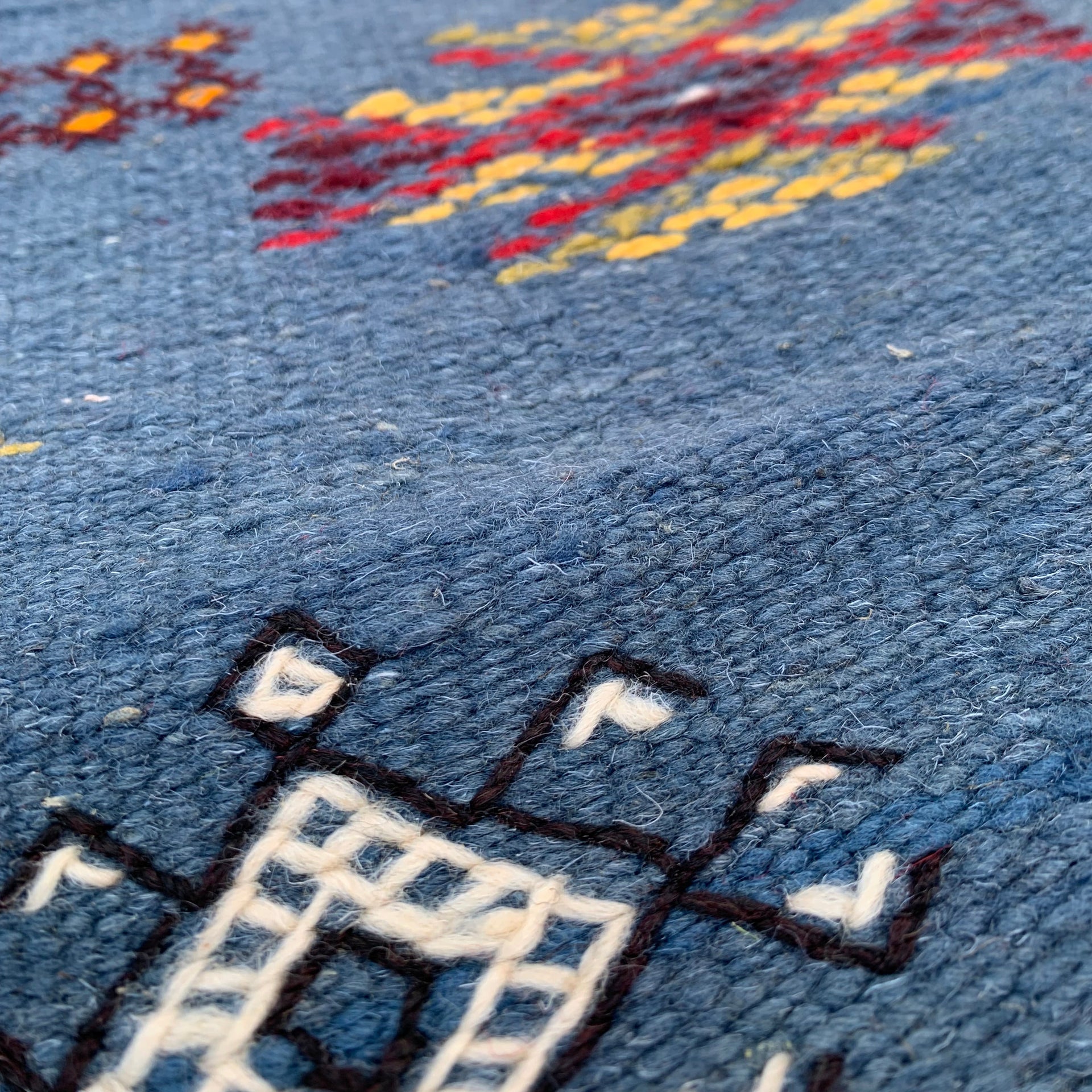 light blue runner Moroccan rug