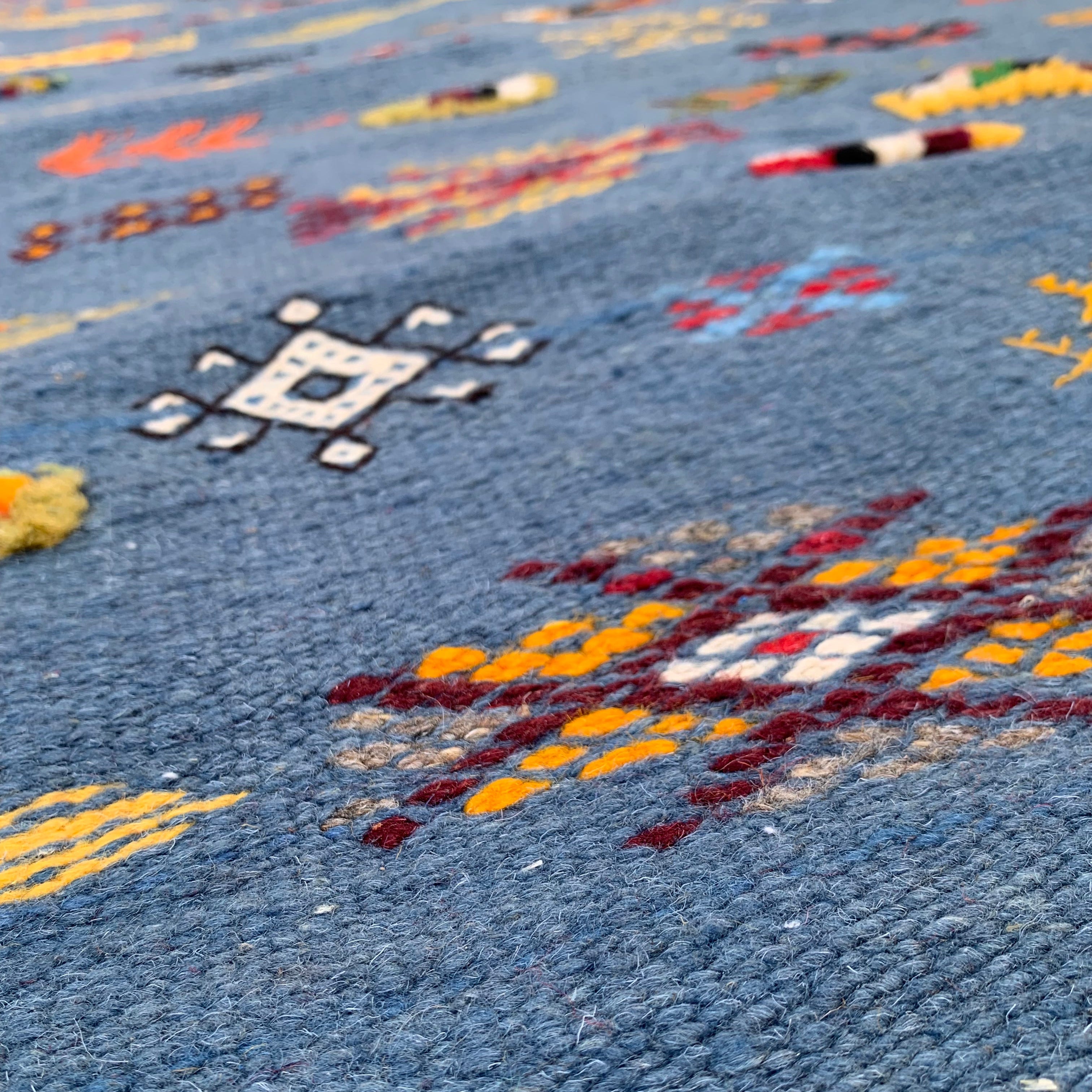 light blue runner Moroccan rug