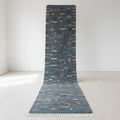 light blue runner Moroccan rug