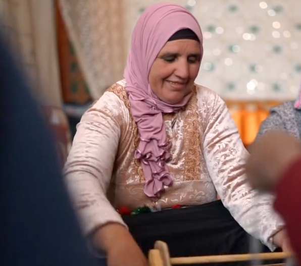 Moroccan rug being prepared by TazRugs artisan by hand  – TazRugs