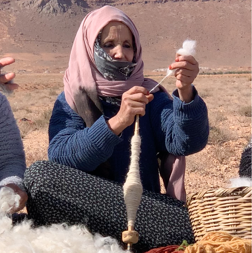 Moroccan rug being prepared by TazRugs artisan by hand – TazRugs
