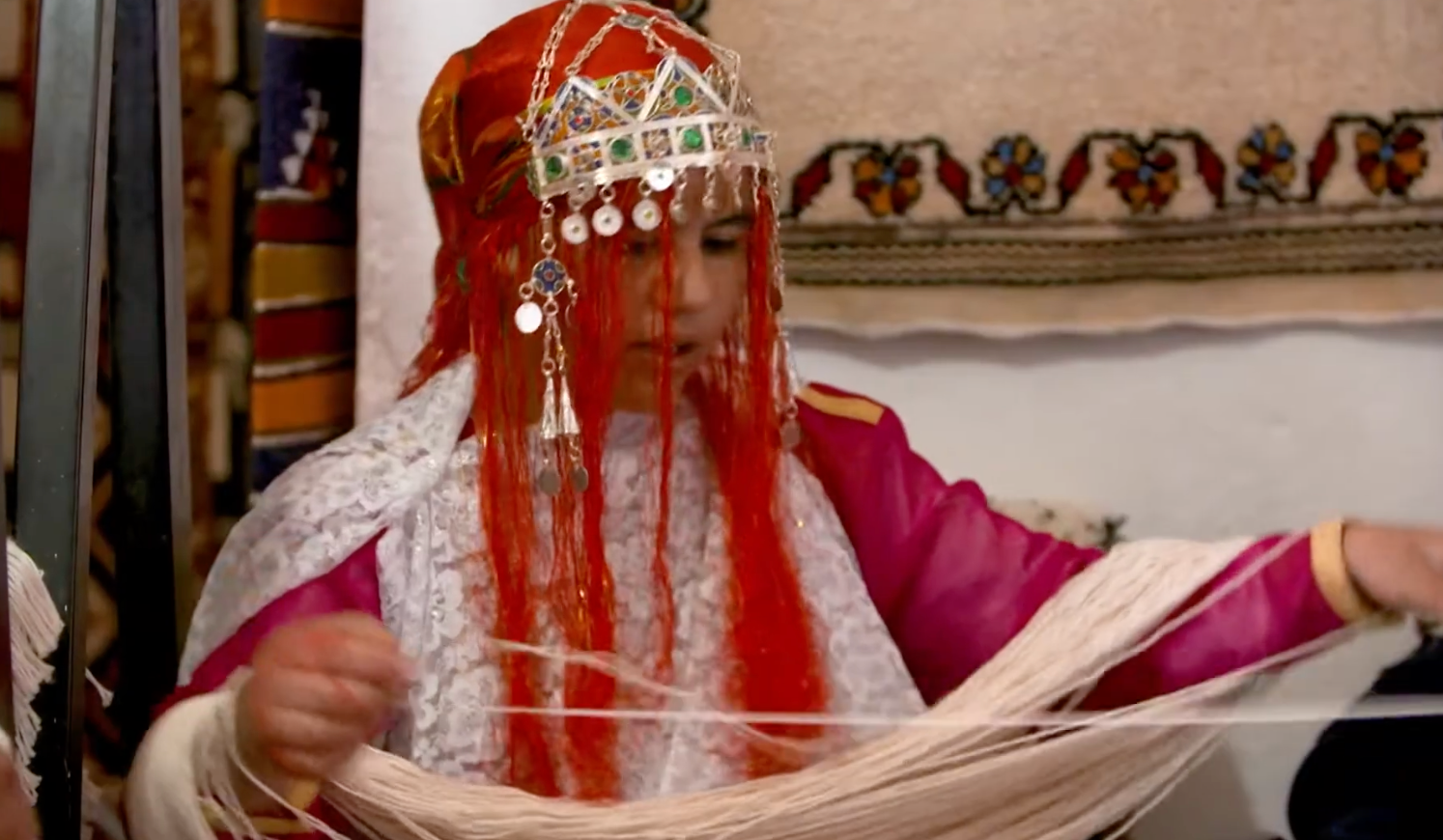 Moroccan rug being prepared by TazRugs artisan by hand  – TazRugs