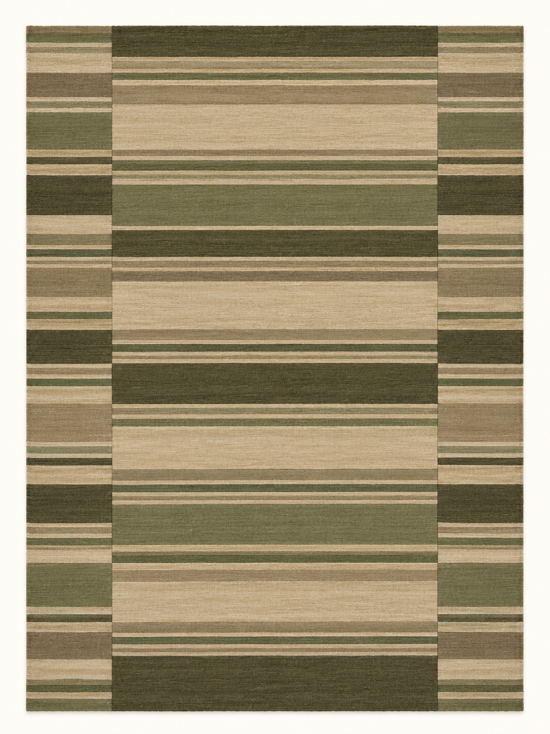 Ochre Divide custom Moroccan kilim rug with warm ochre wool and contrasting dark woven bands