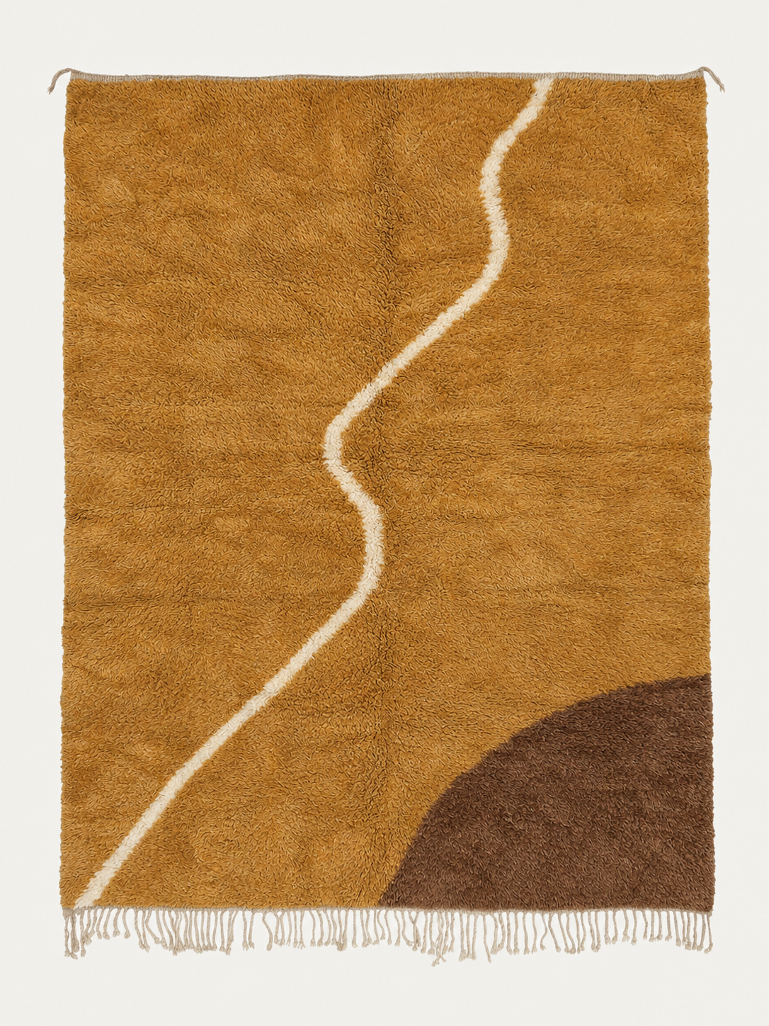 Ochre Passage custom Beni Mrirt rug hand-knotted in Morocco from premium Moroccan wool
