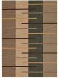 Olive Measure custom Moroccan kilim rug with olive, taupe, sand, ochre and brown geometric woven fields
