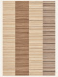 Parallel Fields custom Taznakht flatweave rug with broad natural wool bands in ivory, beige and brown
