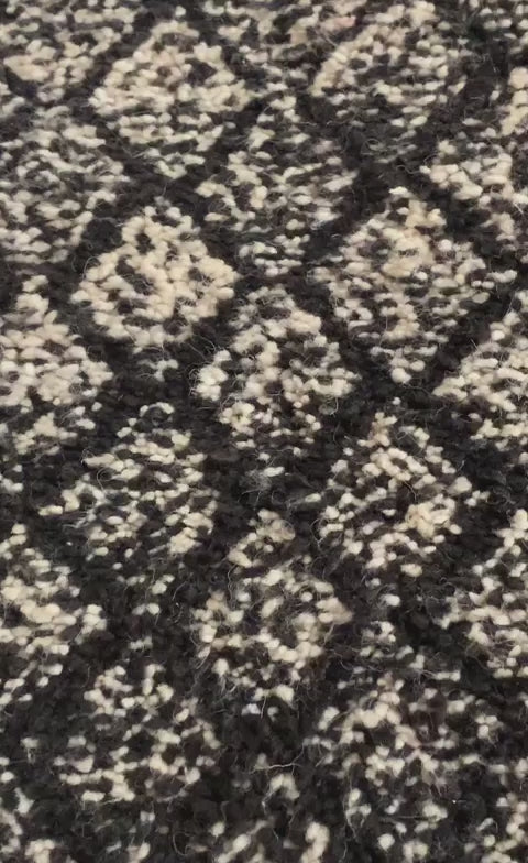 Black Moroccan Rug – Handwoven Artisan Piece