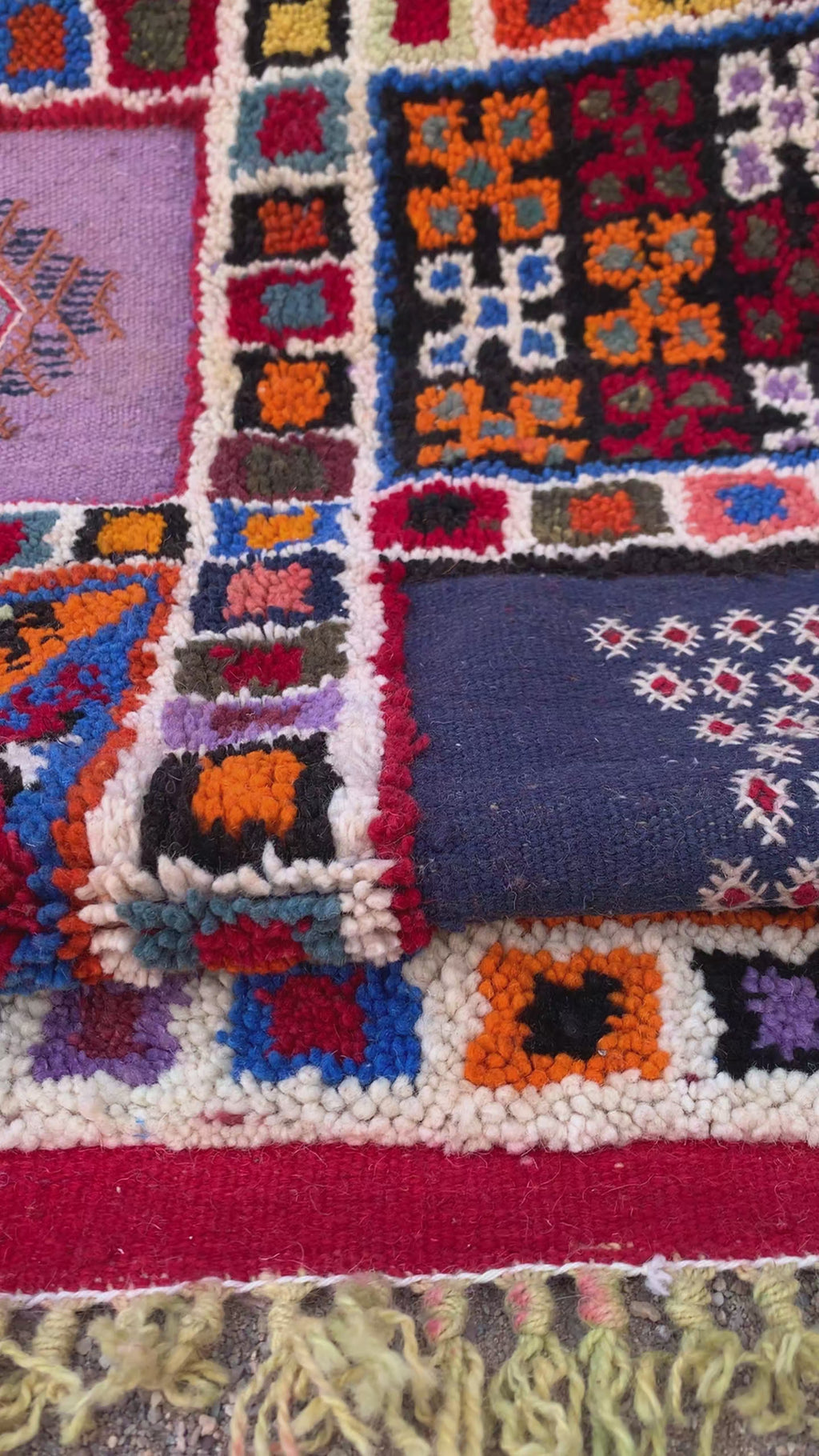 Multicolor Antique-Style Moroccan Rug – Handwoven Artisan Piece