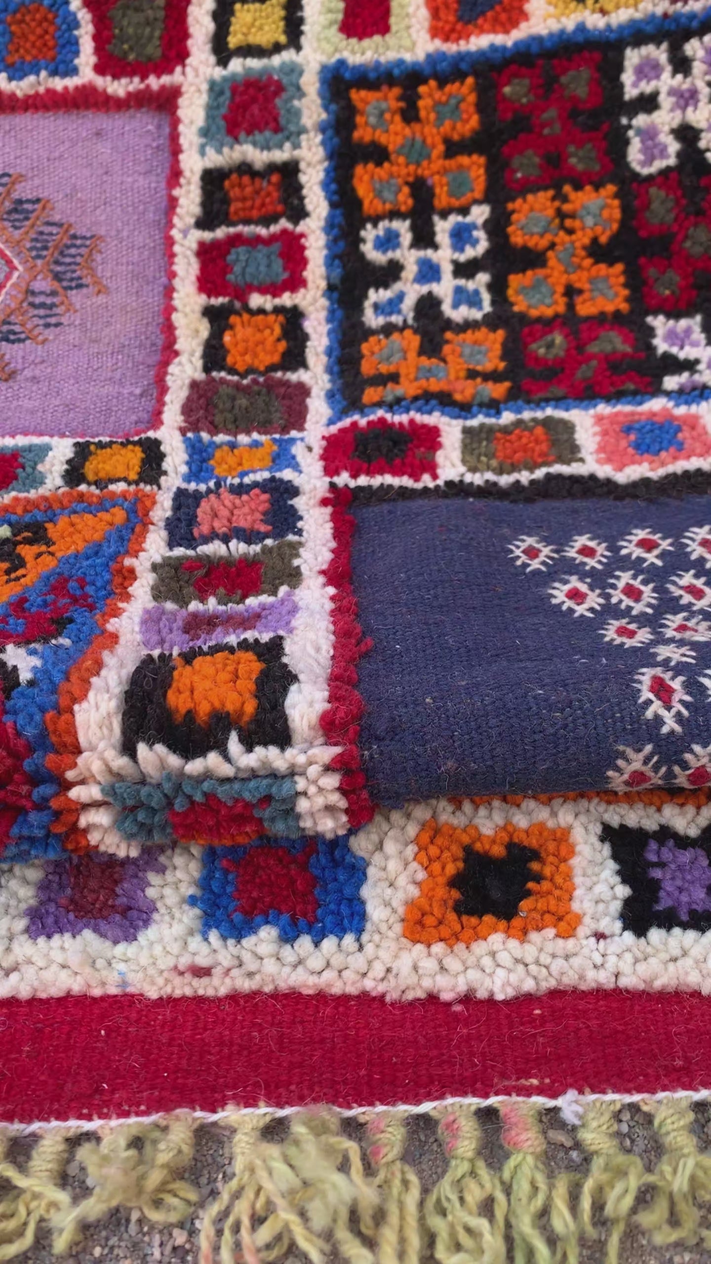 Multicolor Antique-Style Moroccan Rug – Handwoven Artisan Piece