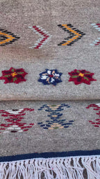 Gray Moroccan Rug – Handwoven Wool from Taznakht