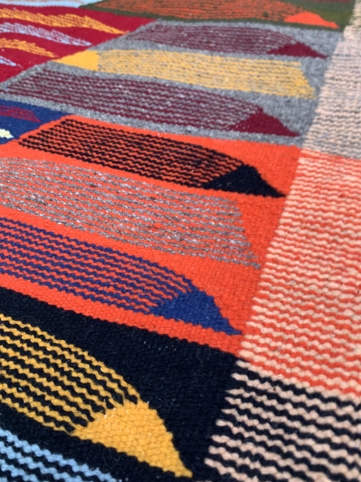 Multicolor Moroccan Kilim Rug - Handwoven Flatweave Wool - 36 x 26 in Small Area Rug