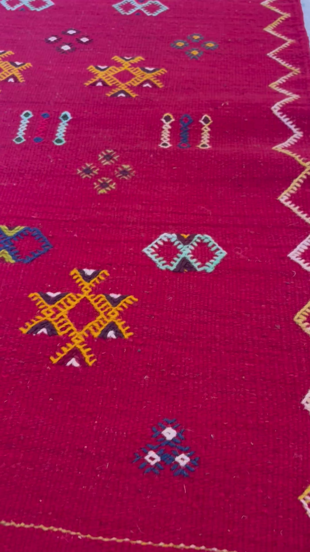 Detailed Moroccan Berber kilim weaving