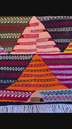 Moroccan Kilim Rug – Handwoven Reversible Picasso Rug from Taznakht