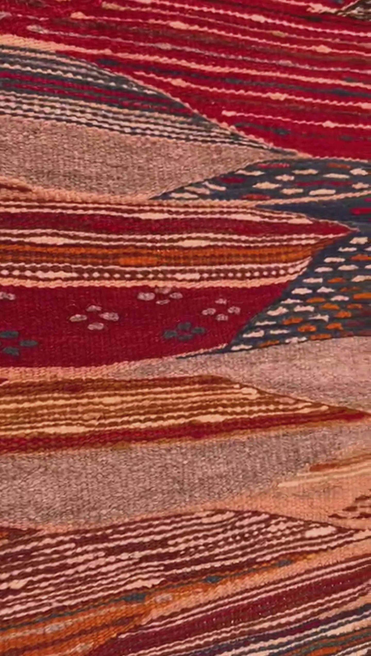 Blue Kilim Moroccan Rug – Handwoven “Picasso” Design