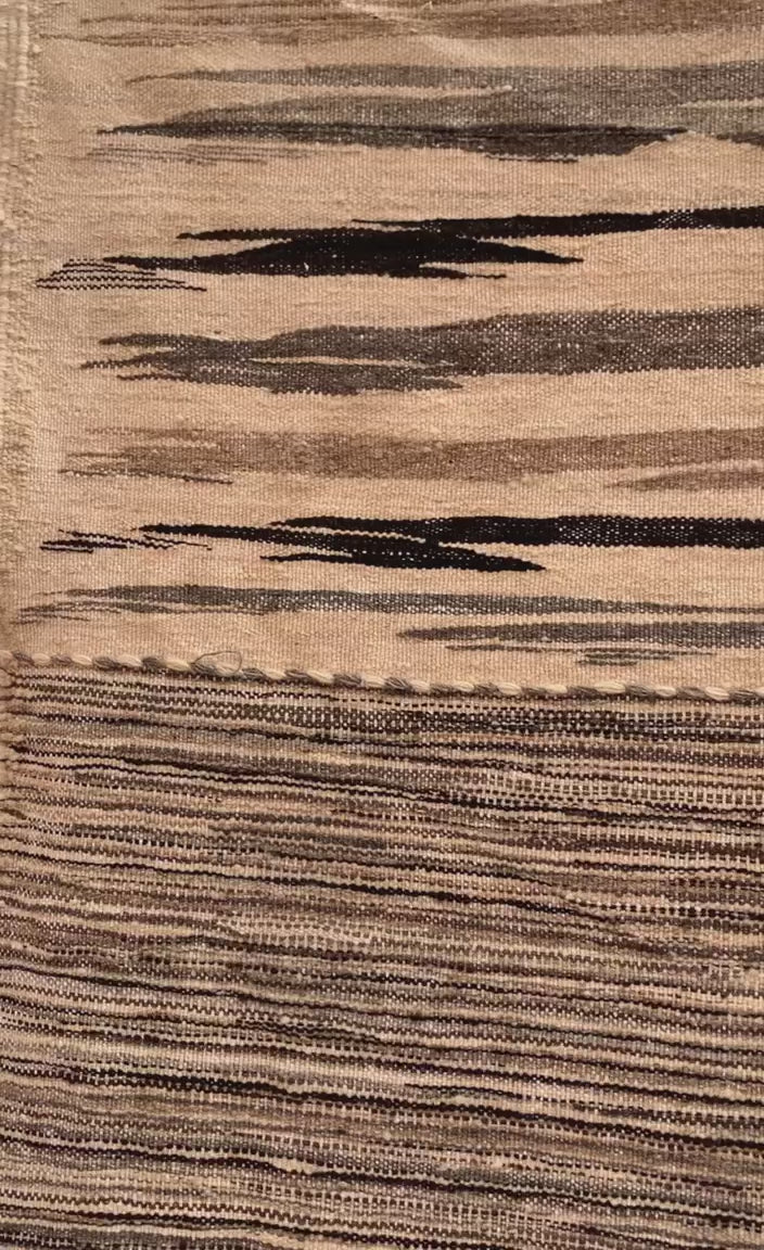 Black & White Moroccan Runner – Handwoven Artisan Wool Piece