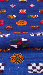Moroccan rug – navy blue handwoven runner 