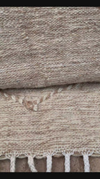 Beige & White Azilal Moroccan Rug - Handwoven Wool - 59 x 37 in