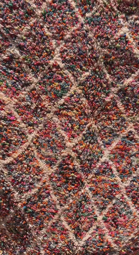 Multicolor Knotted Moroccan Rug 