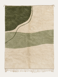 Quiet Terrain custom Beni Mrirt rug in ivory, sage and deep olive, hand-knotted in Morocco