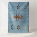 Small Blue Rug handwoven moroccan wool rug 